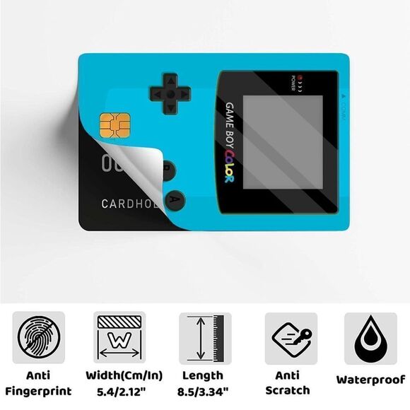 NWT New Four (4) Piece Game Boy Color Vinyl Card Skin Sticker Waterproof Protect - Picture 2 of 10